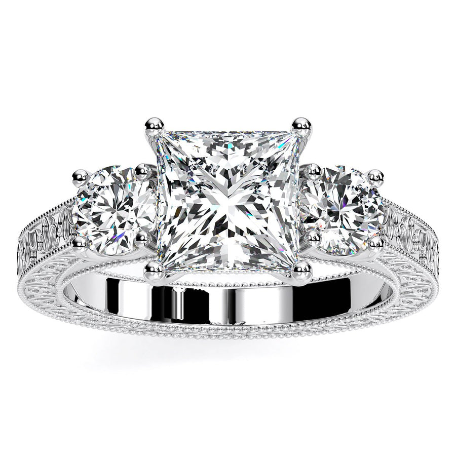 5.00 ct - Belladonna - Princess Lab Diamond Engagement Ring (IGI Certified)