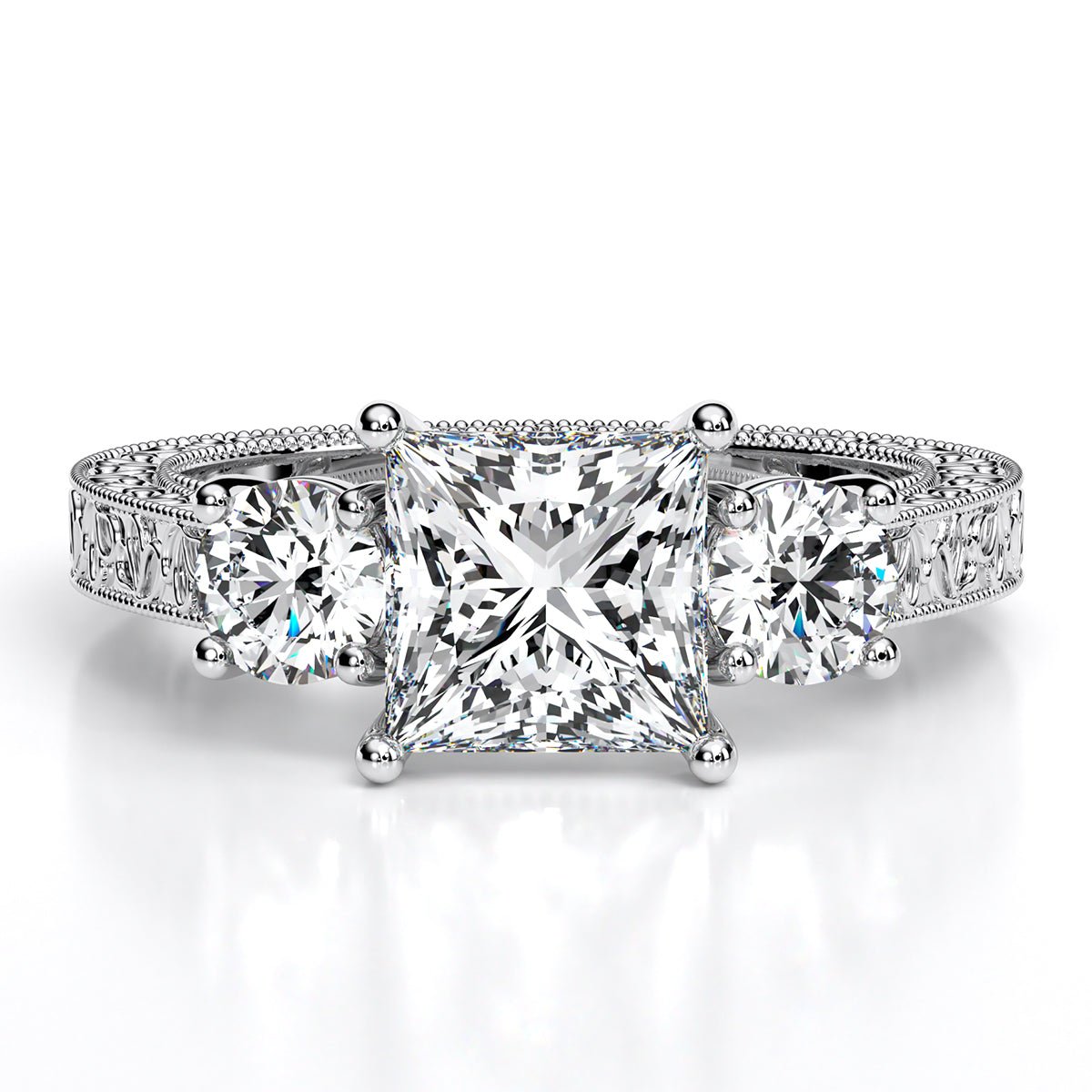 Belladonna Princess Diamond Engagement Ring (Lab Grown Igi Cert) whitegold