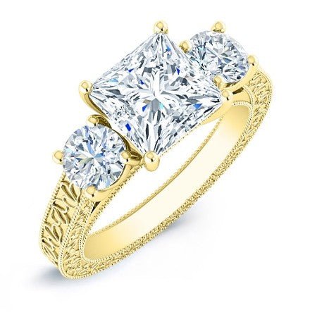 Belladonna Princess Moissanite Bridal Set yellowgold