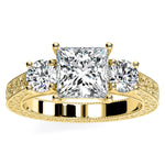 Belladonna Princess Moissanite Engagement Ring yellowgold