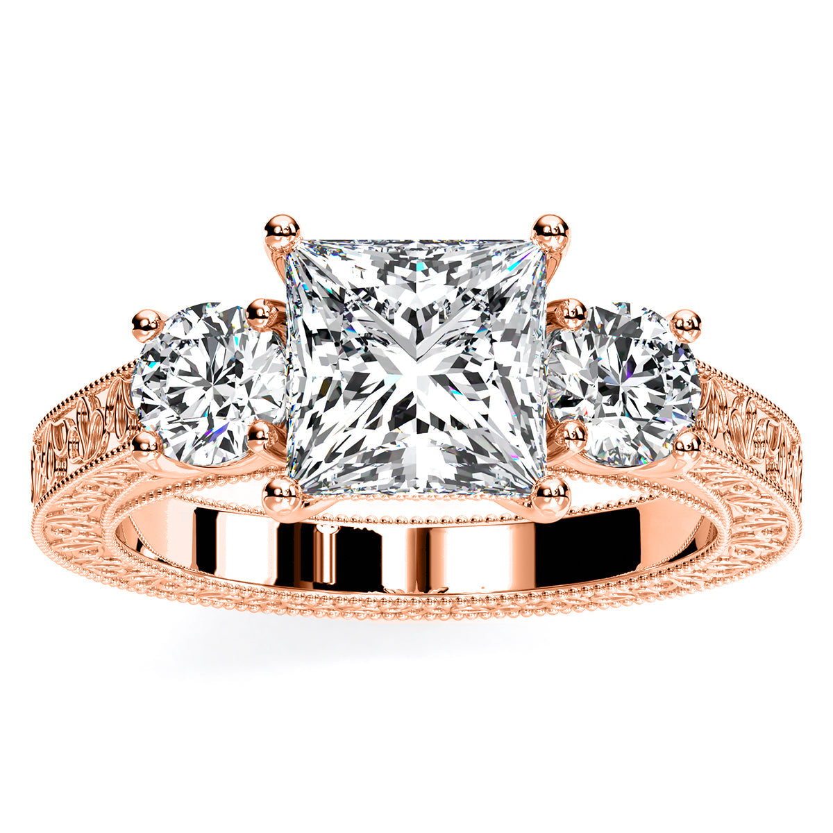 Belladonna Princess Diamond Engagement Ring (Lab Grown Igi Cert) rosegold