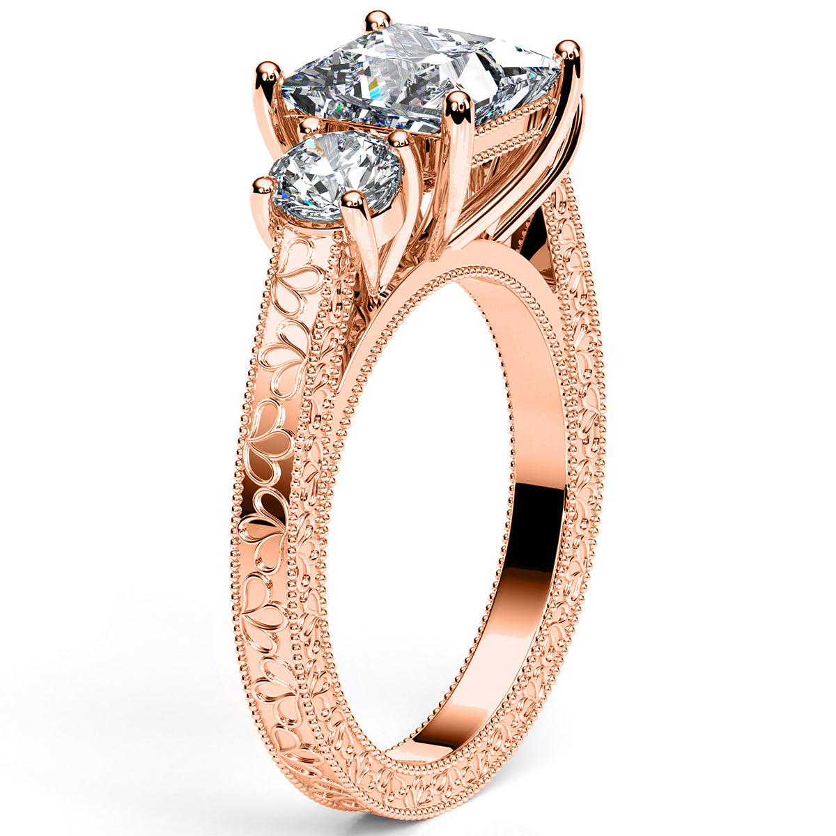 Belladonna Princess Diamond Engagement Ring (Lab Grown Igi Cert) rosegold