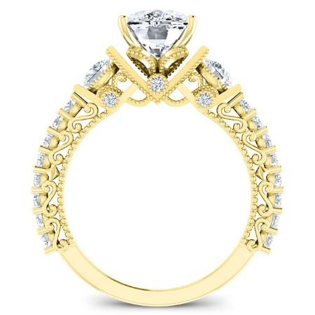 Belle Cushion Moissanite Bridal Set yellowgold
