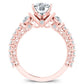 Belle Cushion Moissanite Bridal Set rosegold