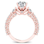 Belle Diamond Matching Band Only (engagement Ring Not Included) For Ring With Round Center rosegold