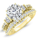 Belle Diamond Matching Band Only (engagement Ring Not Included) For Ring With Round Center yellowgold