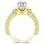 Belle Diamond Matching Band Only (engagement Ring Not Included) For Ring With Round Center yellowgold