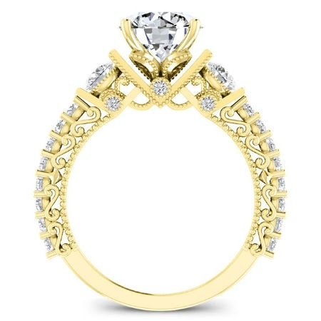Belle Diamond Matching Band Only (engagement Ring Not Included) For Ring With Round Center yellowgold