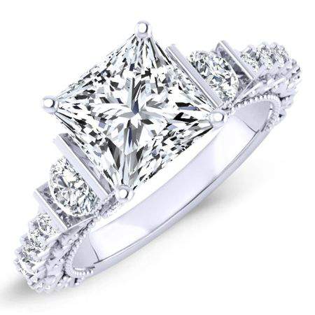 Belle Princess Diamond Engagement Ring (Lab Grown Igi Cert) whitegold