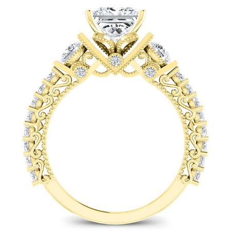 Belle Princess Moissanite Engagement Ring yellowgold