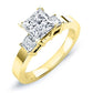 Bellflower Diamond Matching Band Only (engagement Ring Not Included) For Ring With Princess Center yellowgold