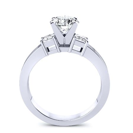 Bellflower Round Diamond Engagement Ring (Lab Grown Igi Cert) whitegold