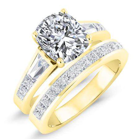 Bergamot Cushion Diamond Bridal Set (Lab Grown Igi Cert) yellowgold