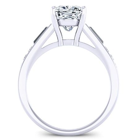 Bergamot Diamond Matching Band Only (engagement Ring Not Included) For Ring With Cushion Center whitegold
