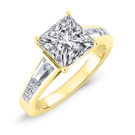 Bergamot Diamond Matching Band Only (engagement Ring Not Included) For Ring With Princess Center yellowgold