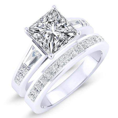 Bergamot Diamond Matching Band Only (engagement Ring Not Included) For Ring With Princess Center whitegold