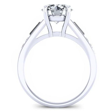 Bergamot Round Moissanite Engagement Ring whitegold