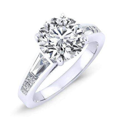 Bergamot Round Moissanite Engagement Ring whitegold