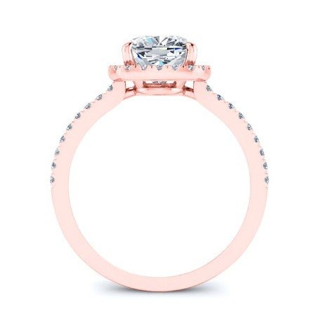 Bergenia Cushion Moissanite Engagement Ring rosegold