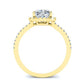 Bergenia Cushion Moissanite Engagement Ring yellowgold