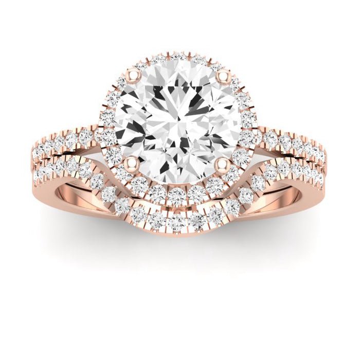 Bergenia Diamond Matching Band Only (does Not Include Engagement Ring ) For Ring With Round Center rosegold