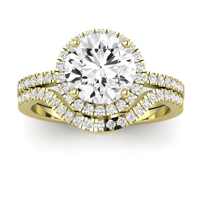 Bergenia Diamond Matching Band Only (does Not Include Engagement Ring ) For Ring With Round Center yellowgold