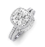 Bergenia Diamond Matching Band Only (does Not Include Engagement Ring ) For Ring With Cushion Center whitegold