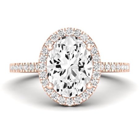 Bergenia Diamond Matching Band Only (does Not Include Engagement Ring ) For Ring With Oval Center rosegold