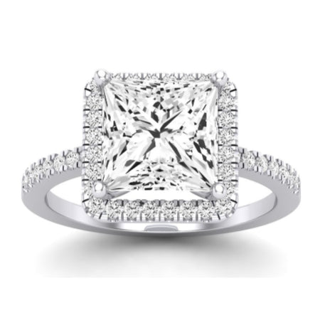 Bergenia Diamond Matching Band Only (does Not Include Engagement Ring ) For Ring With Princess Center whitegold