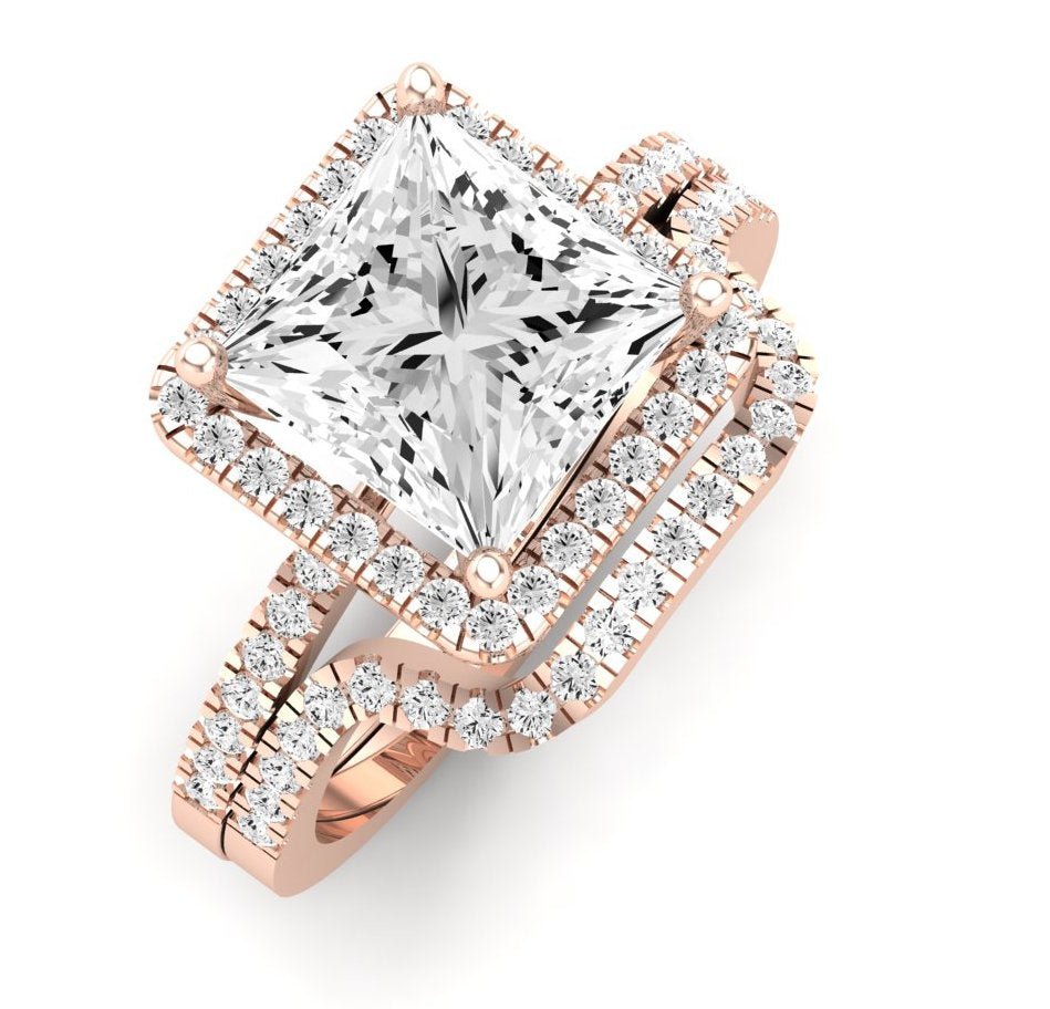 Bergenia Diamond Matching Band Only (does Not Include Engagement Ring ) For Ring With Princess Center rosegold