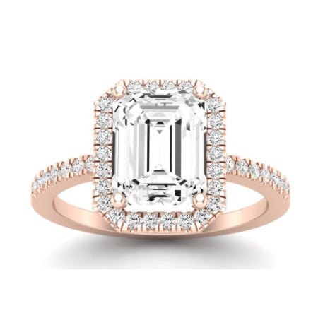 Bergenia Emerald Moissanite Bridal Set rosegold