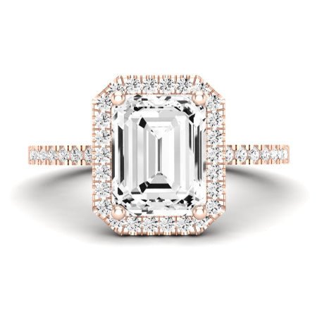 Bergenia Emerald Moissanite Bridal Set rosegold