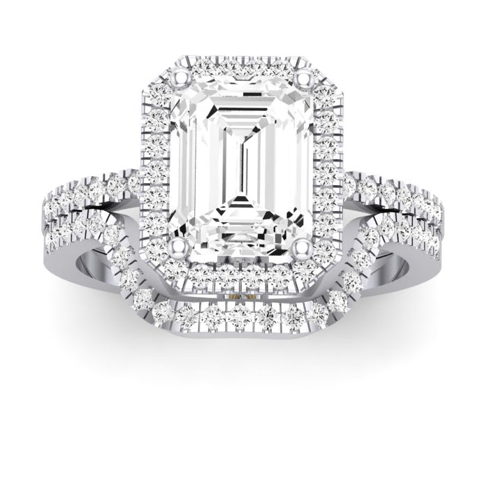 1.00 ct - Bergenia - GIA Natural Emerald Diamond Bridal Set