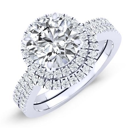 1.00 ct - Bergenia - GIA Natural Round Diamond Bridal Set