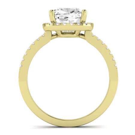 Bergenia Diamond Matching Band Only (does Not Include Engagement Ring ) For Ring With Cushion Center yellowgold