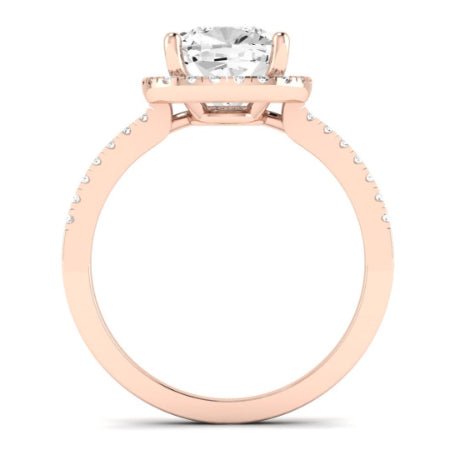 Bergenia Diamond Matching Band Only (does Not Include Engagement Ring ) For Ring With Cushion Center rosegold