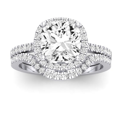 Bergenia Diamond Matching Band Only (does Not Include Engagement Ring ) For Ring With Cushion Center whitegold