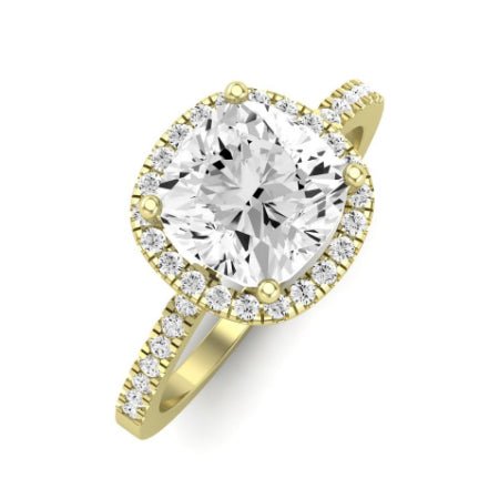 Bergenia Diamond Matching Band Only (does Not Include Engagement Ring ) For Ring With Cushion Center yellowgold