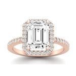 Bergenia Diamond Matching Band Only (does Not Include Engagement Ring ) For Ring With Emerald Center rosegold