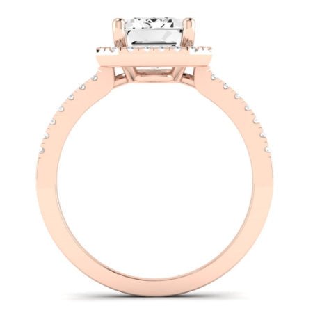 Bergenia Diamond Matching Band Only (does Not Include Engagement Ring ) For Ring With Emerald Center rosegold