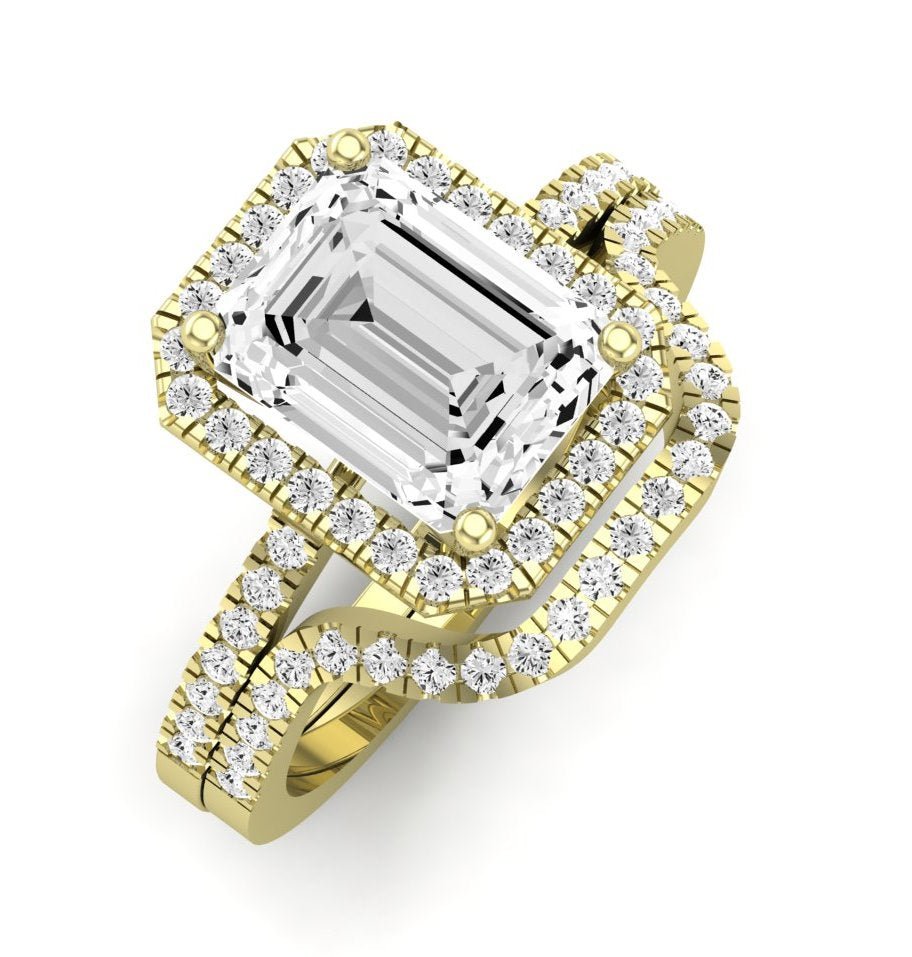 Bergenia Diamond Matching Band Only (does Not Include Engagement Ring ) For Ring With Emerald Center yellowgold