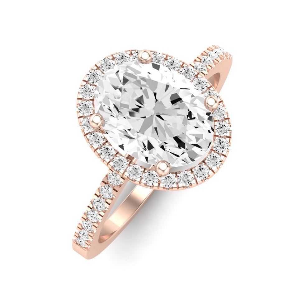Bergenia Oval Moissanite Engagement Ring rosegold
