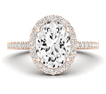 Bergenia Oval Moissanite Engagement Ring rosegold