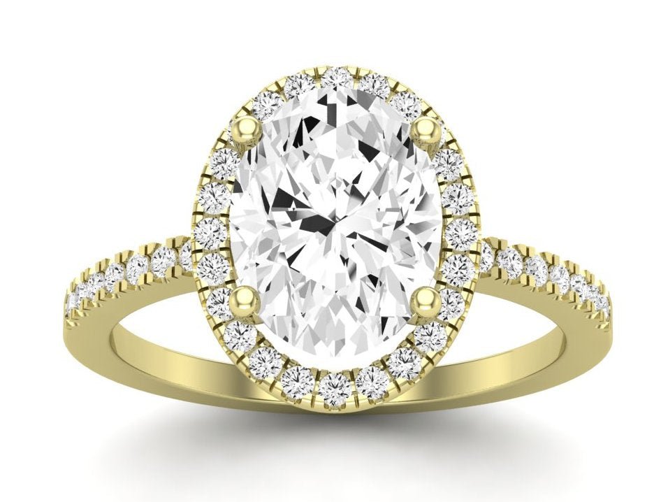 Bergenia Oval Moissanite Engagement Ring yellowgold