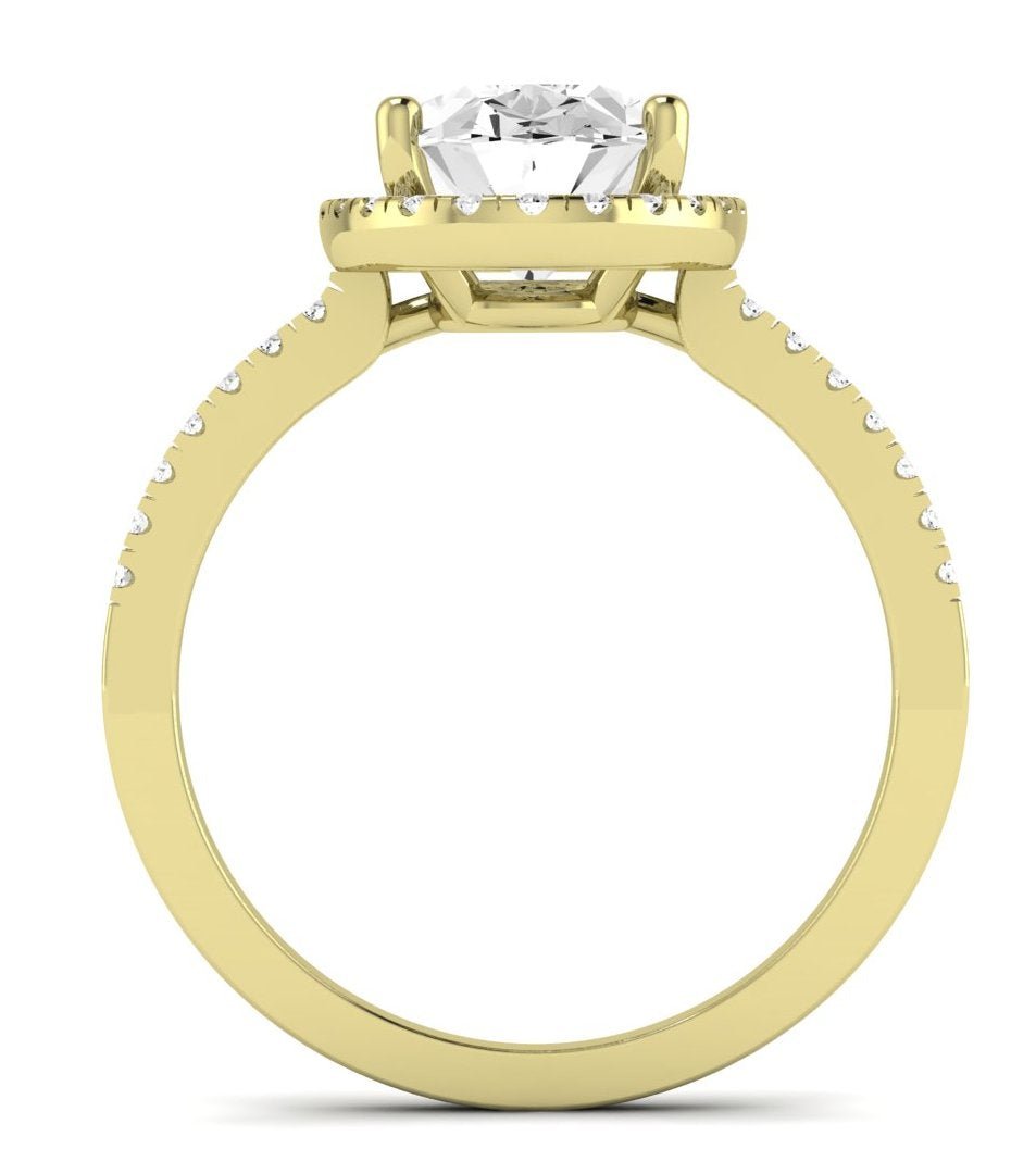 Bergenia Oval Moissanite Engagement Ring yellowgold