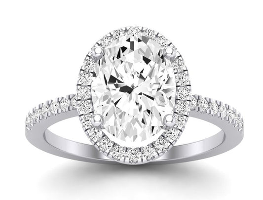 Bergenia Oval Moissanite Engagement Ring whitegold