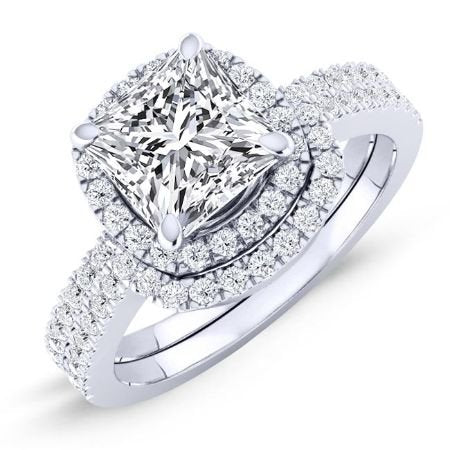2.00 ct - Bergenia - Princess Moissanite Bridal Set