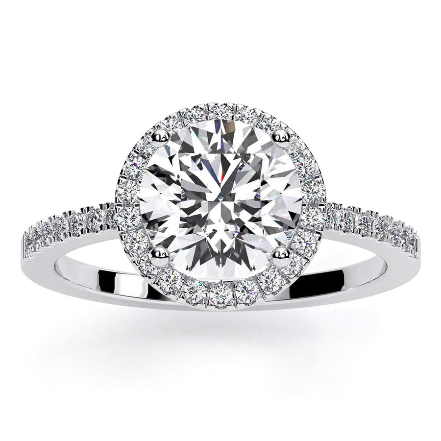 1.00 ct - Bergenia - Round Moissanite Engagement Ring