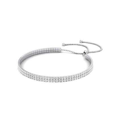 Bethany Double Strand Modern Diamond Bracelet (clarity Enhanced) whitegold