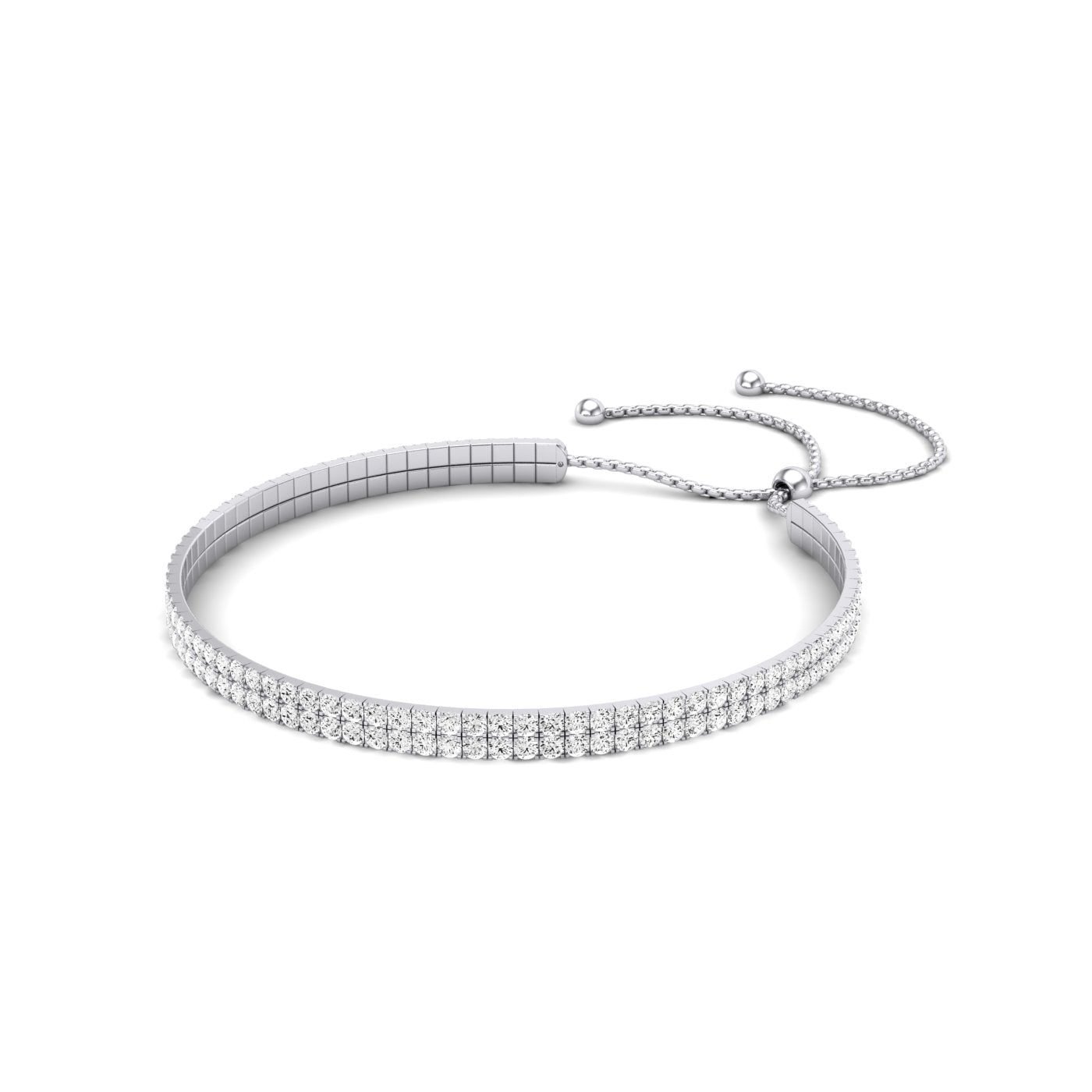 Bethany Double Strand Modern Diamond Bracelet (clarity Enhanced) whitegold